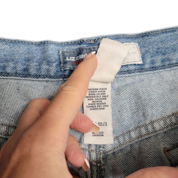 Liz Claiborne Classic Fit Cotton Blue Denim Jean Shorts - Picture 4 of 6